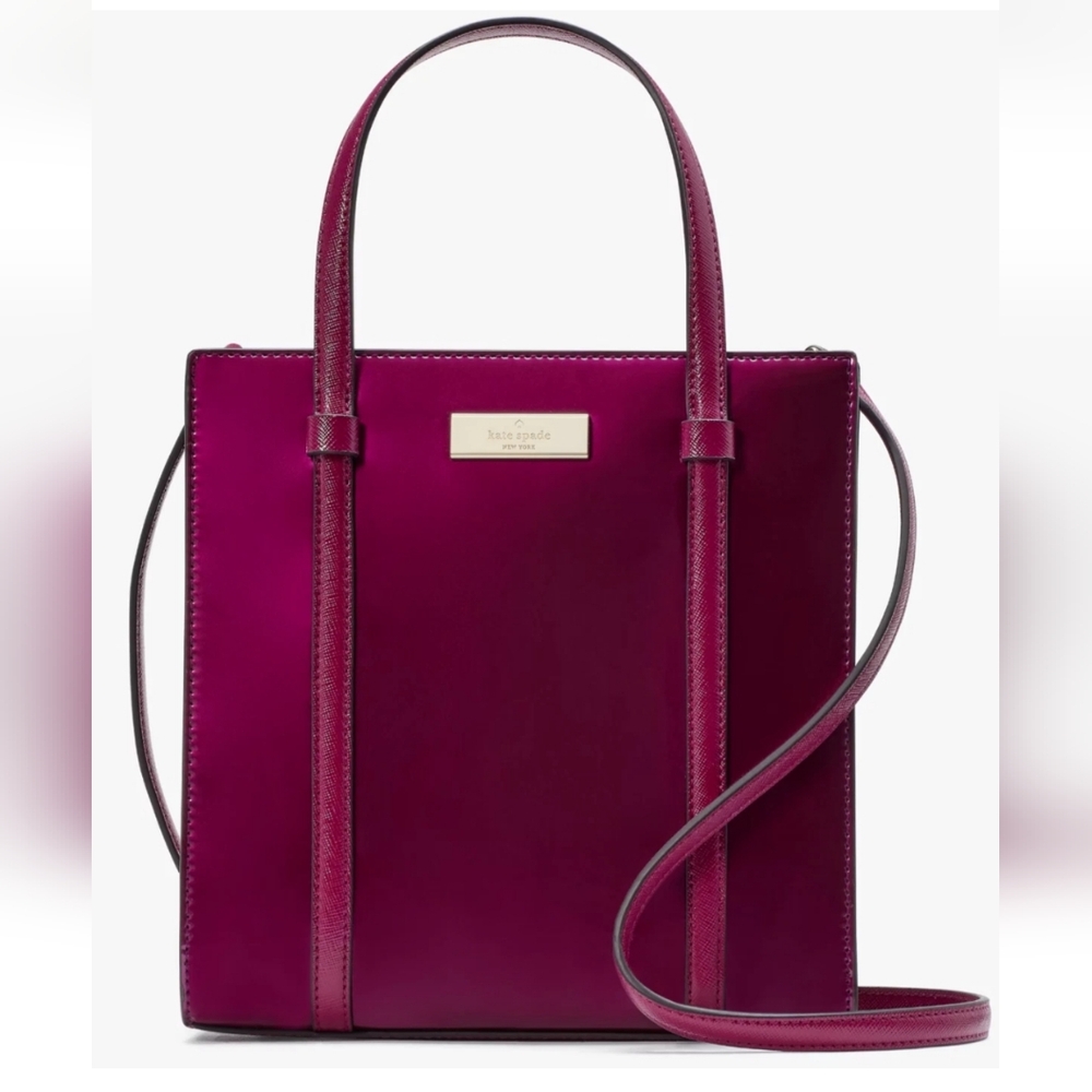 kate spade Patent Leather Tote in Deep Plum - Picture 10 of 12